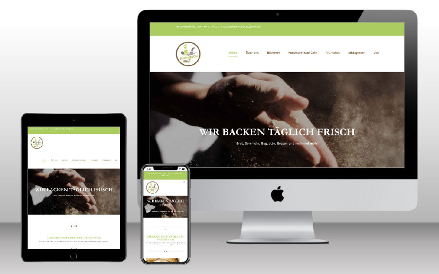 Günstiges Webdesign - Kundenwebsite Bäckerei