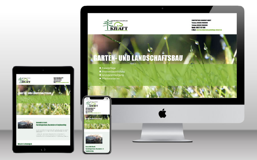Günstiges Webdesign - Kundenwebsite Gartenbau